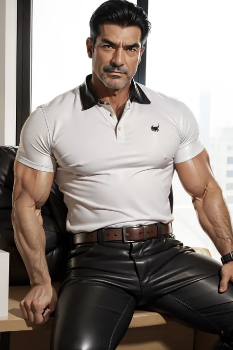 50 years old,daddy,"leather trousers man",Dad sat on sofa,k hd,in the office,"big muscle", gay ,black hair,asia face,masculine,strong man,the boss is,handsome,,leather gloves,lecherous dad,look straight ahead,dad is handsome,dad is handsome ,dad is "very h...