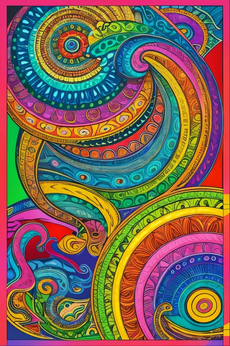 Colorfulの猫に囲まれた鮮やかな色の猫, Louis Wayne  ,  shutterstock ,  psychedelic art, Puzzle Art ,  cat seahorse changing shape ,  colorful w 1024 , Colorful,  multicolor, highly intricate in technicolor,  colorful 8-w 1024 , Mottled Coloring Book  , Cat Details