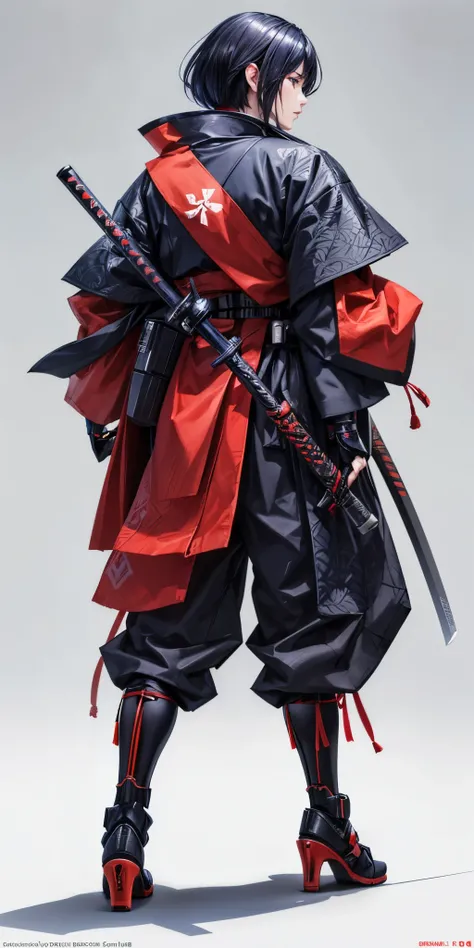  Character Concept Art Girl 、Japanese Ronin Outfit とモダンなテックウェアの美学を組み合わせたもの. ( top quality , 4K, 8k,  High Definition , masterpiece:1.2),  Ultra Detailed , ( realistic , photo realistic , photo- realistic :1.37), Japanese Ronin Outfit ,  Futuristic Tech Wea...