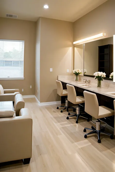 I want to simple salon interior images . Beige color 