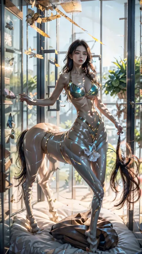 , perfect integration, seamless nesting, and precise connections(Centaur,Centaur,Centaur:1.6),Biology is perfect、 Medical Beauty Skin 、 Classical Aesthetic Posture Adjustment and Shaping , golden ratio body ,Beauty,Tear mole,( Super Teardrop Chest 1 .8), n...