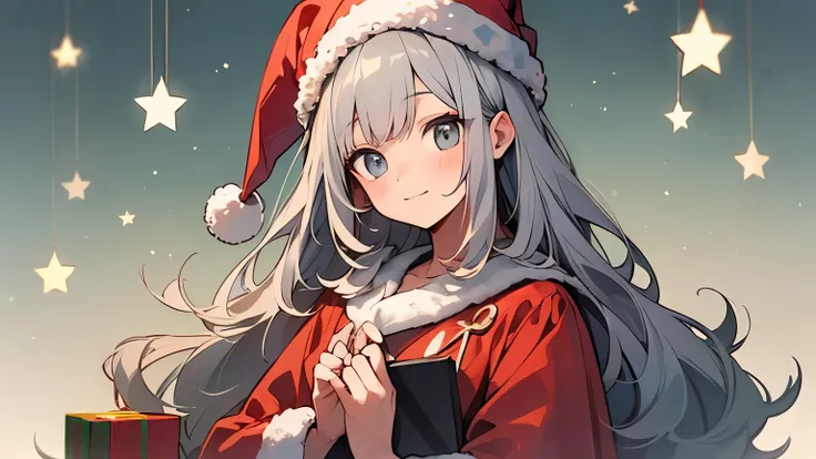  top quality ,Santa Claus for girls , long gray hair,1 person,cute, lots of Christmas gifts