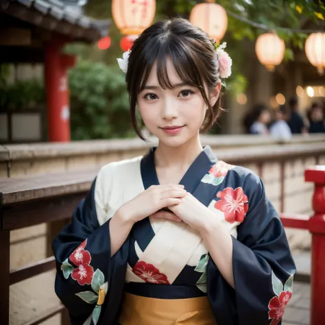 (8k、 RAW photos graphy、 top quality 、masterpiece:1.2)、( realistic、 photorealistic with ivy entwined:1.37)、 ULTRA - HIGH DEFINITION、 One girl 、 cute little 、solo、night、 sitting、date、(Nose redness)、(smile:1.1)、Big Breasts、 beautiful eyes、( Shorthair:1.2)、((...