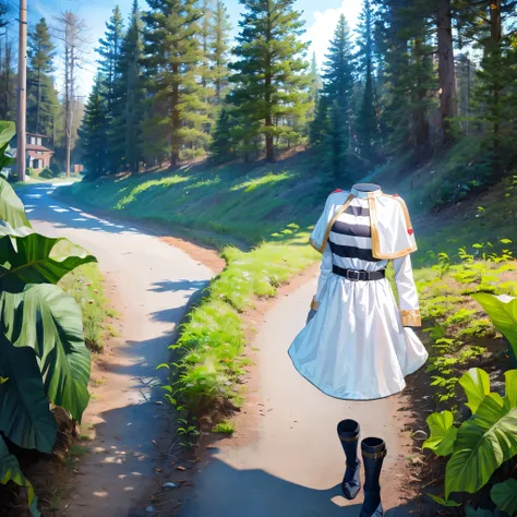 (invisible:1.5, no humans:1.5, headless:1.5, faceless:1.5), aafrie, white capelet, striped shirt, long sleeves, belt, white skirt, black pantyhose, (8k, RAW photo, best quality, masterpiece:1.2), (realistic, photo-realistic:1.37), photon mapping, radiosity...