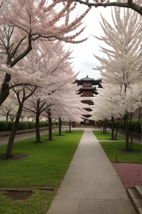 sakura view, no people