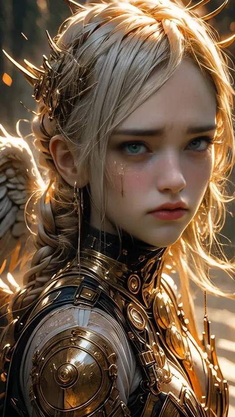 Portrait of female angel face