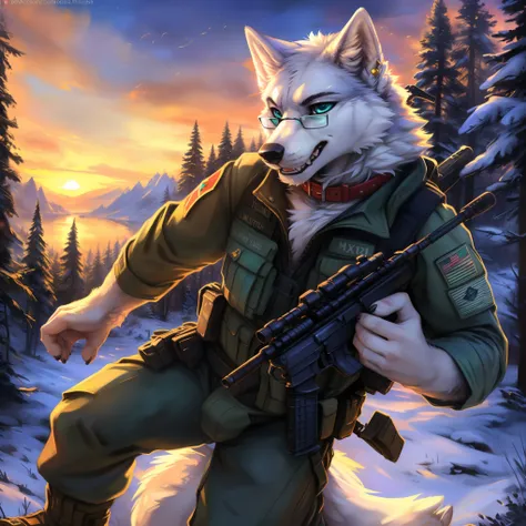 (author：Hioshiro and Kenket and Dimwitdog, Michael &amp; Inessa Garmash, ruanjia, pino daeni, Chunie), uploaded the e621, beautiful and ultra-detailed, lighting cinematic, seductor, (male anthro arctic wolf, fluffy fur, character focus:1.5), body fur, (thi...