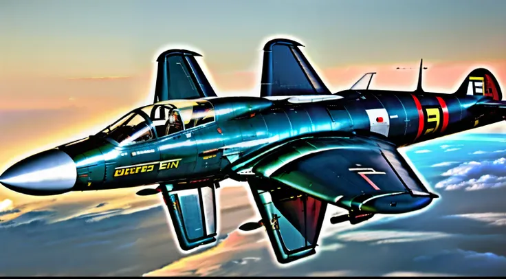 (Same aircraft, front, side, back) Supermarine Swift F7  aircraft cyberpunk style in the future, 3d, super detailed, generative front view, side view, back view 3 view, realistic, full HD, Here are 10 phrases to describe the Supermarine Swift F7 fighter je...