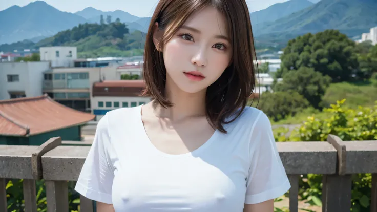  top quality 、8k、 highest image quality taken by Ki、Award-winning works),  beautiful women、 Glowing Beautiful Skin  , masterpiece、 top quality 、 ULTRA - HIGH DEFINITION、 depth of field 、Lens Flare 2 Girls 、、Brown Hair,   staring at the viewers gaze,  Big B...