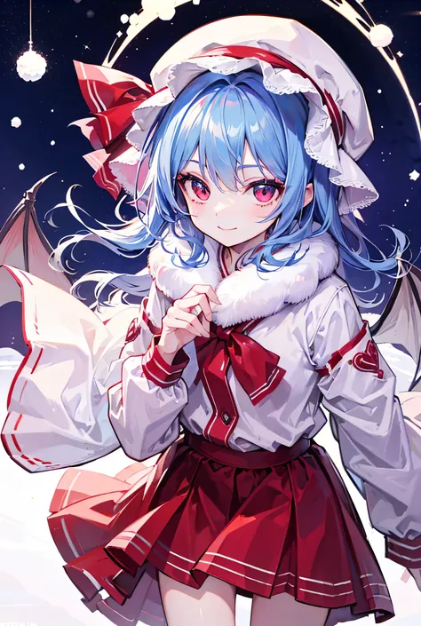  Remilia Scarlet, cute,smile,winter,winter服, high res,  won numerous awards,  high definition model ,  High Details,  High Quality ,  retina,  textured skin ,  Ultra Fine, 