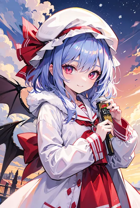  Remilia Scarlet, cute,smile,winter,winter服, high res, accurate,  won numerous awards,  High Details,  high definition model ,  High Quality ,  retina,  textured skin ,  Ultra Fine, 