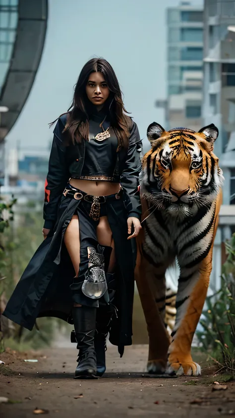 make a woman merge with a tiger to become a Humanoid man