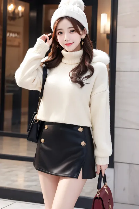  cute　woman　20th Generation　 miniskirt　Winter outfit