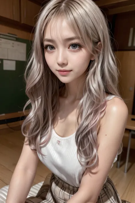 masterpiece, 8k, photo  realistic  ,   realistic  , 非常に   Details,   super high res, ///1 person,   most beautiful, 20 years old , (  sexy,  Japanese idol with long eyelashes ), ( gray hair:1.2),///  Human  Details Shiny Skin ,   Detailsな肌 , Beautifully   ...