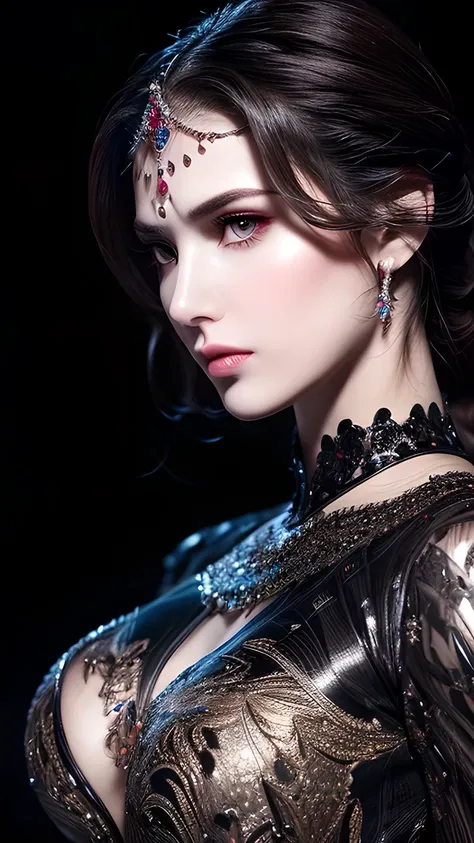 4K resolution, 8K resolution on the front, beautiful , top quality,Very good, Very detailed, ultra high resolution,masterpiece,( Actual :1.5),( Actual :1.5),Increased depth of field , cinematic lighting ,
 an elegant mature woman ,
Long black hair,(Beautif...