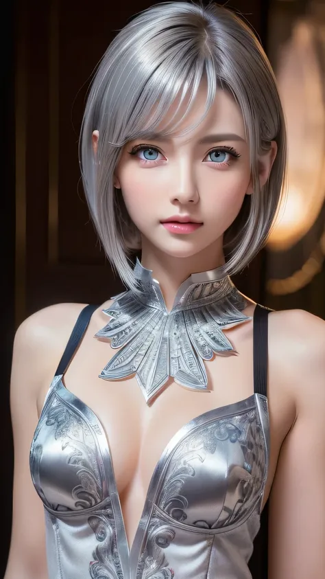  8Ｋ、 top quality ,  realistic  ,   super detailed , hyper  realistic ,  hyperdetail,  dynamic posing：1.2、Girls only, Layered Bob, Dynamic Lighting, ((    full body shot  :1.2))、((Bold and imaginative poses)), (Glossy Skin: 1.5), masterpiece, top quality,  ...