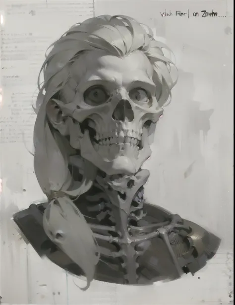 man, zombie, a skeleton, shoulder portrait