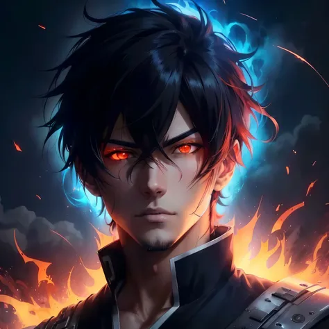 a close up of a person with a fire in their eyes, badass anime 8 k, 4k anime wallpaper, anime style 4 k, anime wallpaper 4 k, anime wallpaper 4k, epic anime style, anime art wallpaper 4k, anime art wallpaper 4 k, 4 k manga wallpaper, handsome guy in demon ...