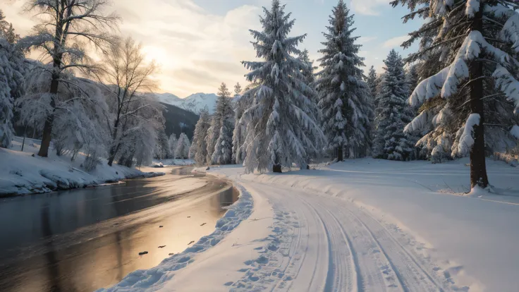 create winter photos, realistic, ultra realisitc, photo realisitic, hyper realisitic, 4k, 