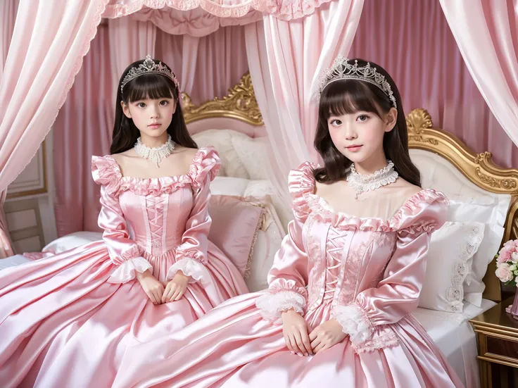 ,highest quality, masterpiece, highest resolution, artwork, super それにget used to it, many get used to it, get used to it, それにget used to it, 3k realistic pictures,,((young short girls)),((twelve yaers old)),Ultra-detailed juvenile face,three are princesses...