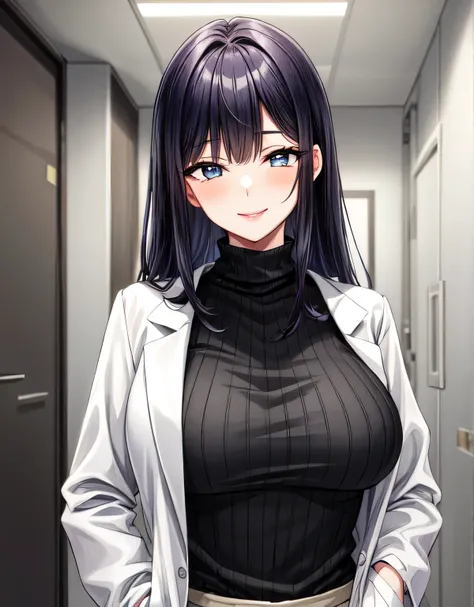 (large breasts:1.55),(shiny hair),((solo)),((masterpiece)),((best quality)),perfect anatomy,slim waist,perfect image,8k UHD,(beautiful detailed eyes:1.5),extremely detailed face,standing,(upper body:1.2),(look at the front:1.5),ultra-detailed,absurdres,ult...