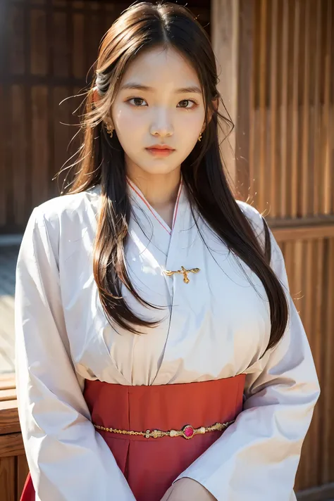 1girl, (masterpiece), (best quality), high quality, high res, (raw photo), (realistic, photorealistic:1.3), perfect body, kpop idol, upper body, hanbok, Korean clothes, huge breasts, detailed facial features, beautiful eyes, long eyelashes, elegant makeup,...