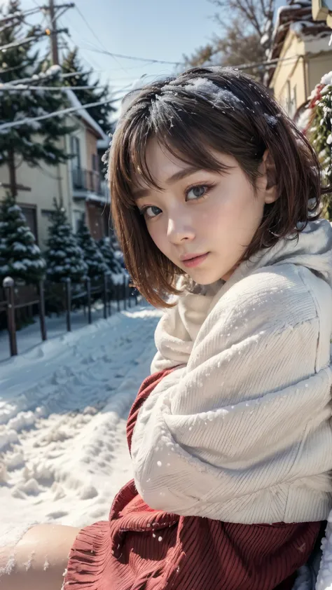 (Winter Street Trees  :1.5、  snow is piled up:1.5)、( front view:1.5)、(  realistic  、 As shown in the picture 、 Live Action、8k,   realistic  ,   RAW photos ,  Max image  : 1.4),    SLR camera、  RAW photos ,   top quality ,   realistic  ,   Hi-Res CG Unity 8...