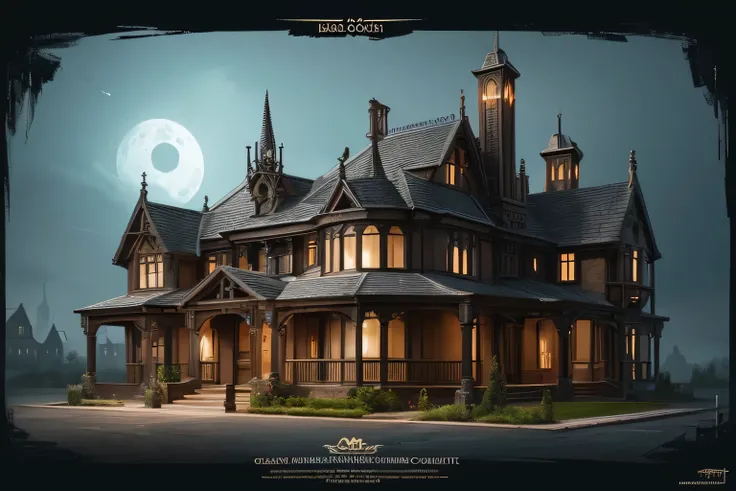   close up of a cross-sectional view of a house with lots of rooms,  concept art inspired by Anton Peake,   CG Society Contest Winner by Tom Scott  , Gothic art, Super Detailed Haunted House , Evil Villain&#39;s Lair, Adams, mansions of madness , Spooky Ma...