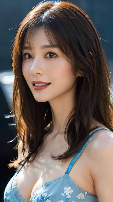 (8k、 photorealistic:1.3、 Original photo、 top quality :1.2)、( women with super skinny bodies:1.4)、(( saggy big breasts))、Beautiful appearance、((Light brown hair 、 disheveled wavy long hair:1.1、 asymmetrical hair ))、 detailed eyes、 Beautiful details 、(Beauti...