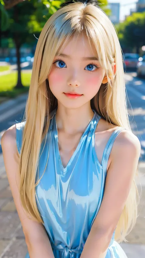 Shiny, clear, white skin、Windy hair gets in the way of a pretty face、Colossal、20 years old cute sexy little beautiful face、Beautiful straight hair that stands out、grow, Light blue eyes、Cute long silky bangs covering her eyes, Sexy face hiding hair super lo...