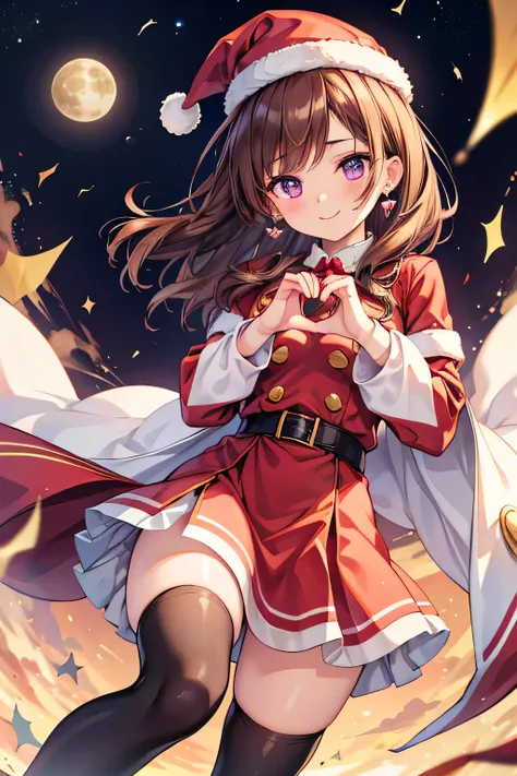 heart hands.

An anime-style girl is facing forward and making a heart symbol with her hands.
heart hands.
heart hands.

She raises her right leg behind her, winks and smiles charmingly.

She has medium hair hair with sideburns and sauvage.
She has medium ...