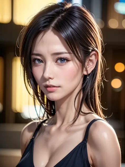 (masutepiece:1.3), (8K, Photorealistic, Raw photo, Best Quality: 1.4), (1girl in), Beautiful face, (Realistic face), (Black hair, Short hair:1.3), bikini of, Beautiful hairstyle, Realistic eyes, Beautiful detailed eyes, (Realistic skin), Beautiful skin, (N...
