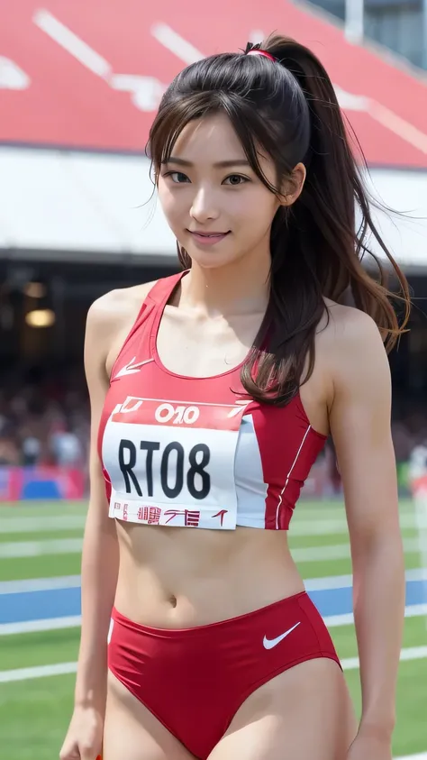  High Quality 、As in the photo、Beautiful woman who is competing in track and field、