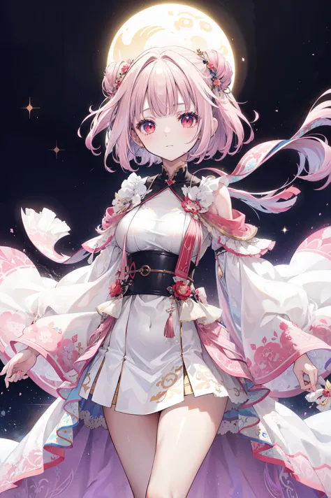 (((Best quality,   high-resolution  ,  masterpiece ,  masterpiece , Best,   high-resolution  ))).   a girl  , Lonely. (((My  is beautiful,  Cute Girl， has beautiful pink hair  , Short,  Slender figure , and anime faces))).  Shes a young girl , About ten ye...