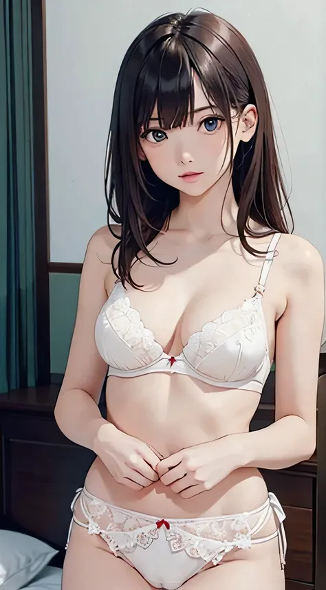 ( One girl :1.3), Cinematic Light, Alone, chest, lace-up bodice dress,  silky long hair, ( brown) hair, (masterpiece, top quality,  top quality ,  Official Art, beautiful and aesthetic:1.3),  extremely detailed, Best Details ,( ULTRA DETAIL),(( extremely d...