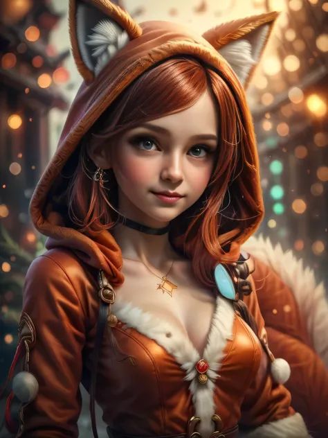 (Best Quality, Super Detail, Masterpiece, Representative Work, Official Art, Professional, Super Fine Detail, 8k:1.3), (Full Body) a doll with red hair and a fox ears, portrait of a goth foxgirl, dollpunk, artdoll, [ trending on cgsociety ]!!, beautiful yo...