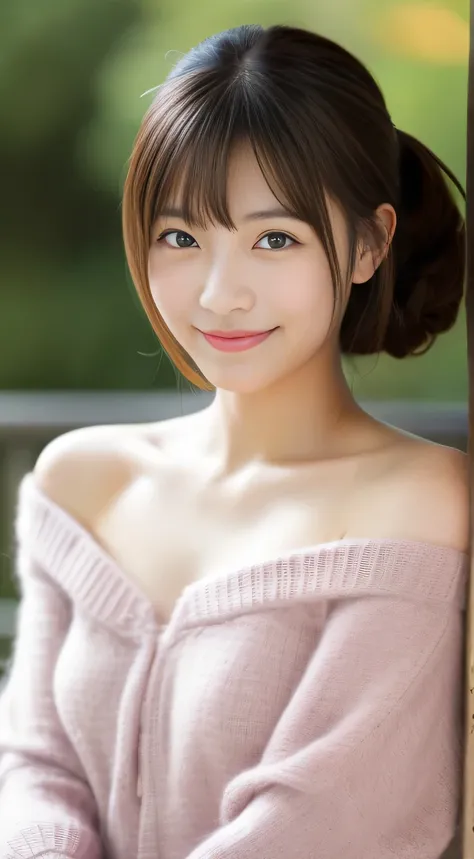 masterpiece,best quality,(Japanese girl),((Beautiful girl)),cleavage,(off shoulder:1.2),(perfect body beauty:1.2),(shy smile),