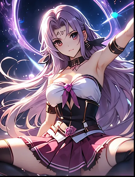 （（（ＳＦＷ、Accuracy、Highest quality、 A first-class masterpiece 、 Normal body 、8k、   detailed face  、 super precision 、   Normal Hands 、５See also、Highest）））、"  Magical Girl Lyrical Nana  "、Lutecia Alpino  、 light purple hair、 longhair 、Age 15、  Magic Engraved o...