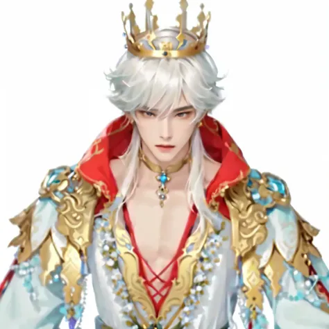 a close up of a person wearing a crown and a dress, delicate androgynous prince, keqing from genshin impact, zhongli from genshin impact, beautiful androgynous prince, loong, casimir art, zhao yun, heise jinyao, attractive male deity, genshin impact charac...