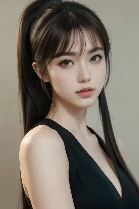 masterpiece, best quality in the best , high resolution,8k,(portrait),(Close-up portrait),( RAW Photo ),真实照片,Digital Photography,( for working girls ),( urban style professional women),20-year-old girl,Long ponytail hairstyle, use the following method to ...