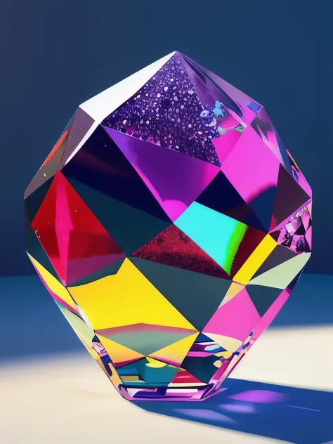 a close up of a crystal object on a table, digital art by Marie Bashkirtseff, trending on cg society, crystal cubism, colourful 3 d crystals, shining crystals, 3 d ray traced crystals and gems, colourful 3 d crystals and gems, colourful 3d crystals and gem...