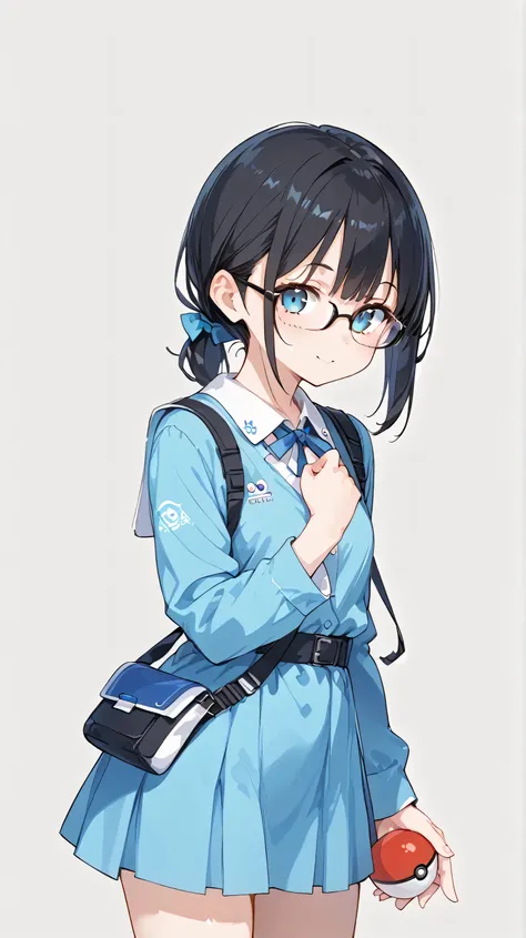 Black hair, glasses, smart ball
