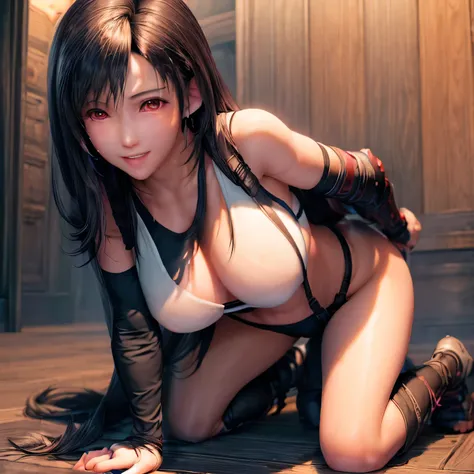 (( top quality )), ((masterpiece)), (    Details), ( beautiful pretty woman ),    sexy lingerie、((( Faithfully recreated Sexy Lingerie )))、  Tifa Lockhart who makes you feel an intense orgasm is pink 、(((  anime style)))、 (((Im happy to feel a strong orgas...