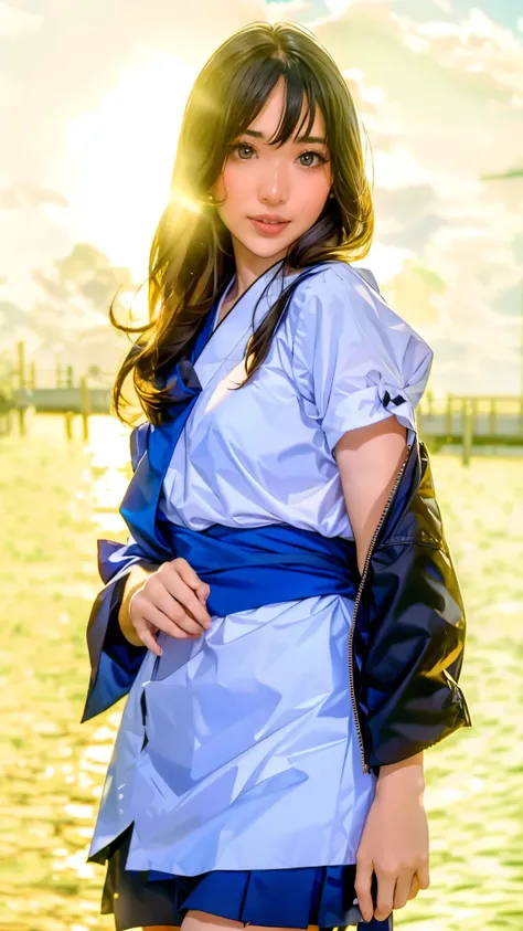 （（（perfect figure，figure，Alone，（（（black robes, sash, hakama skirt）））， （（（What are you doing?, long black hair））），((masterpiece)),high resolution, ((Best quality at best))，masterpiece，quality，Best quality，（（（ Exquisite facial features，Looking at the audienc...