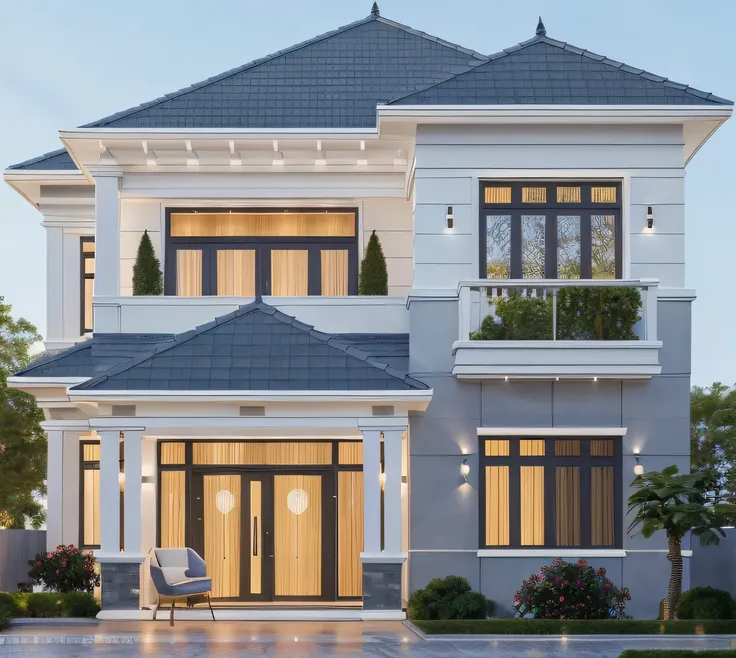 PLATFORM KTHOUSE, 1 morden WHITE house,1large yard, 1 road runs in front of the house, (RAW photo, real, best quality, masterpiece:1.2), look morden minimalist, 1 road in front of the house, dynamic lighting:1.3, (hyper realistic, photo-realistic:1.2), hig...