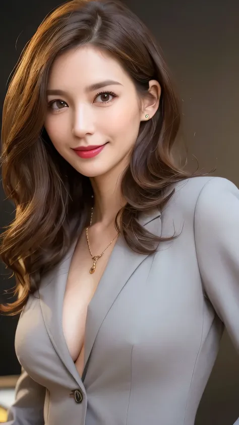 ((  top quality , 8k,   Photorealistic Expression :1.5、delicate、 Details:1.5、masterpiece: 1.3))、（( Perfect Skinny Body 、 slender figure :1.4)）、((( stylish,  Graceful Beautiful Woman 、30 Year Old Secretary  、 Sensual Face、Sensual and excited nose、)))、(( nat...