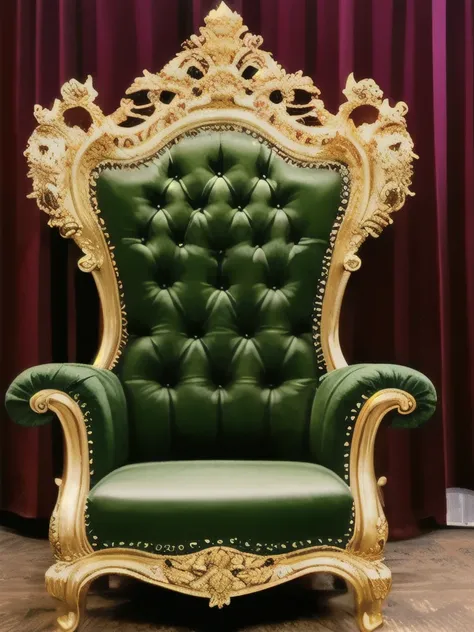 there is a chair with a pillow on it in a room, luxury furniture, elegant furniture, ornate furniture, wood carved chair, gold throne, golden throne, lavish rococo baroque setting, gold and luxury materials, inlaid with gold rococo, furniture and decor, or...