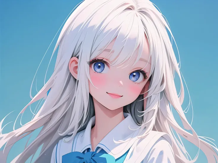 ( Perfect Anatomy) , One Girl , cute face and kind smile. artistic concept of a digital art illustration, high school uniform , Abstract, fine art oil painting digital style .