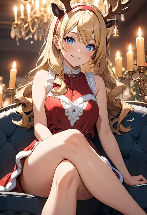 ((best quality)), ((masterpiece)), (detailed), (4k), (8K), 1girl, Beautiful anime girl, ( Teenager ),  beautiful face ,  shiny skin and face , make-up, smile,  big, aesthetic eyes ,  blue eyes, ((mature look)), aesthetic hands,  detailed hair , Very long, ...