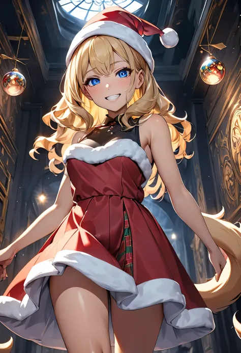 ((best quality)), ((masterpiece)), (detailed), (4k), (8K), 1girl, Beautiful anime girl, ( Teenager ), beautiful face , shiny skin and face , make-up, smiling showing her teeth , big, aesthetic eyes , blue eyes, shiny , (( intimidating look)), aesthet...